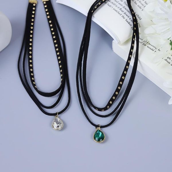 chokers female party jewelry fashion classic retro rivet three-layer water drop flannel necklace multi-layer short choker sale, Golden;silver
chokers female party jewelry fashion classic retro rivet three-layer water drop flannel necklace multi-layer short choker sale, Golden;silver