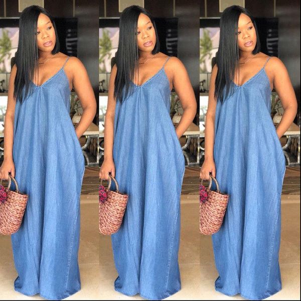 talla grande summer boho v women dresses neck backelss loose long maxi denim dress plus size 3xl vestido mujer holgado, Black;gray
talla grande summer boho v women dresses neck backelss loose long maxi denim dress plus size 3xl vestido mujer holgado, Black;gray