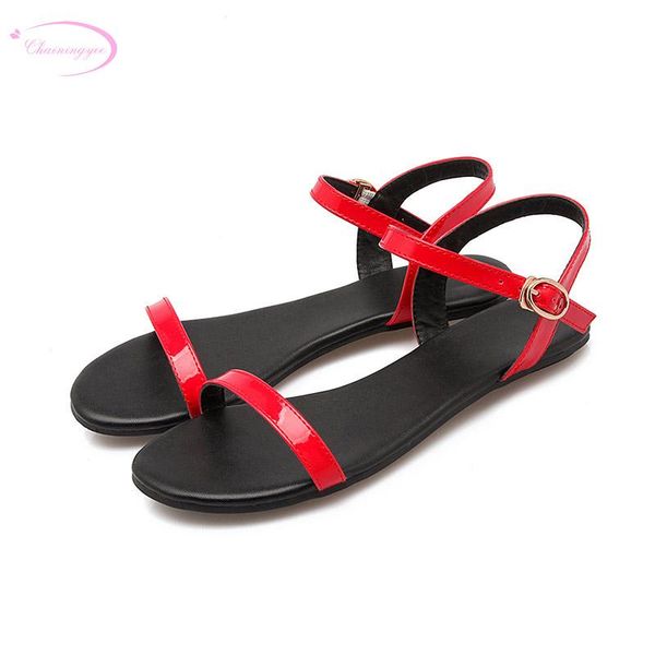 chainingyee sweet style comfortable patent summer sandals fashion belt buckle white red black flat with women's shoes
chainingyee sweet style comfortable patent summer sandals fashion belt buckle white red black flat with women's shoes