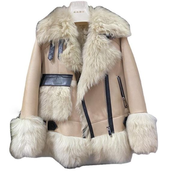 women's fur & faux autumn winter coat women clothes luxury natural real genuine leather jacket wool sheep shearling coats, Black
women's fur & faux autumn winter coat women clothes luxury natural real genuine leather jacket wool sheep shearling coats, Black