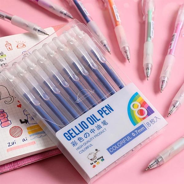 ballpoint pens 8pcs/set etractable multicolor pen 0.7mm black blue ink automatic ball point for school office student stationery, Blue;orange
ballpoint pens 8pcs/set etractable multicolor pen 0.7mm black blue ink automatic ball point for school office student stationery, Blue;orange