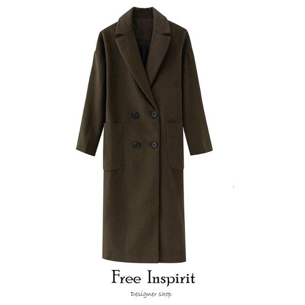 women's wool & blends inspirit winter arrival female causal double breasted pockets long coat zhpl, Black
women's wool & blends inspirit winter arrival female causal double breasted pockets long coat zhpl, Black