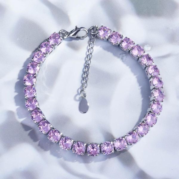 link, chain 925 silver color pink cubic zirconia bracelet for women wedding shiny cz gemstone crystal bracelets designer jewelry 2021, Black
link, chain 925 silver color pink cubic zirconia bracelet for women wedding shiny cz gemstone crystal bracelets designer jewelry 2021, Black