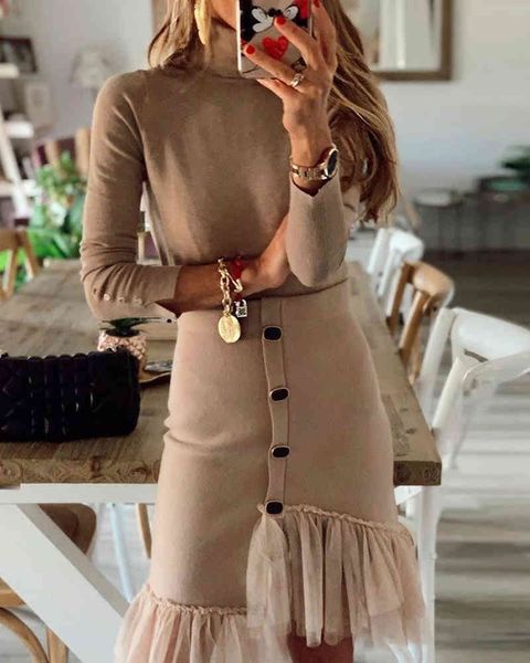 button design irregular dresses for women ruffles hem 2 pieces elegant wedding high neck fashion long sleeve dress party 210415, Black;gray
button design irregular dresses for women ruffles hem 2 pieces elegant wedding high neck fashion long sleeve dress party 210415, Black;gray