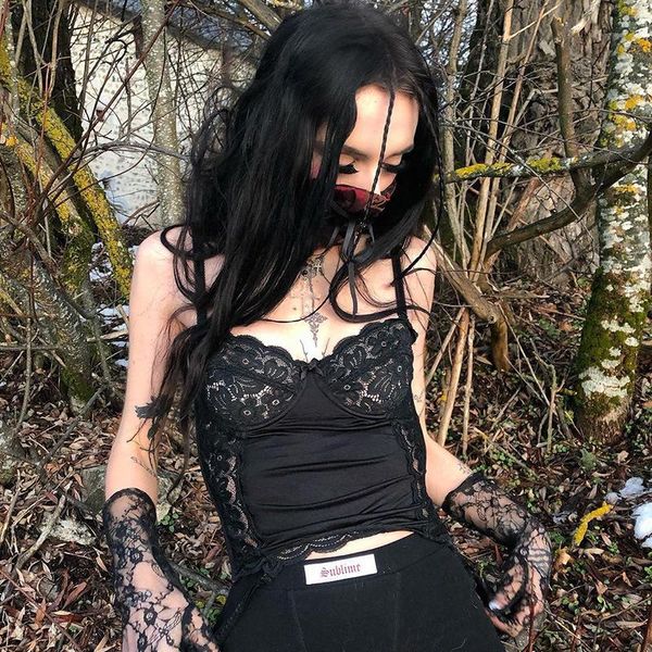 women's tanks & camis black lace trim emo alternative aesthetic crop y2k mall goth women backless strap gothic, White
women's tanks & camis black lace trim emo alternative aesthetic crop y2k mall goth women backless strap gothic, White