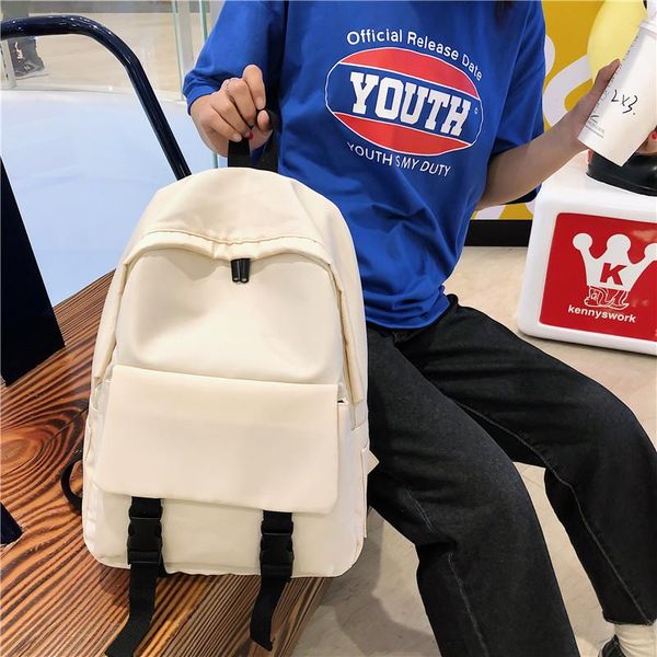 backpack school bag female high wild large capacity junior student simple solid color
backpack school bag female high wild large capacity junior student simple solid color