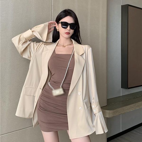 women's suits & blazers long sleeve suit summer 2021 casual solid color temperament fashion loose flared sleeves mid-length woman jacke, White;black
women's suits & blazers long sleeve suit summer 2021 casual solid color temperament fashion loose flared sleeves mid-length woman jacke, White;black
