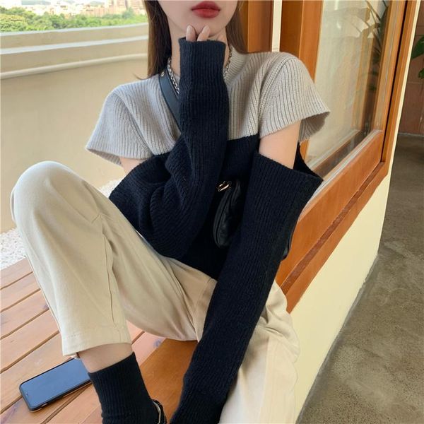 off-shoulder knitting women sweater and pullovers fashion design patchwork loose thicken female pulls women's sweaters, White;black
off-shoulder knitting women sweater and pullovers fashion design patchwork loose thicken female pulls women's sweaters, White;black