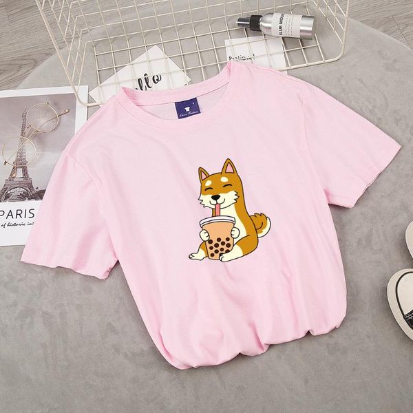 women's t-shirt japanese cotton women harajuku kawaii shiba inu t shirt short sleeve o-neck cute fashion female streetwear, White
women's t-shirt japanese cotton women harajuku kawaii shiba inu t shirt short sleeve o-neck cute fashion female streetwear, White