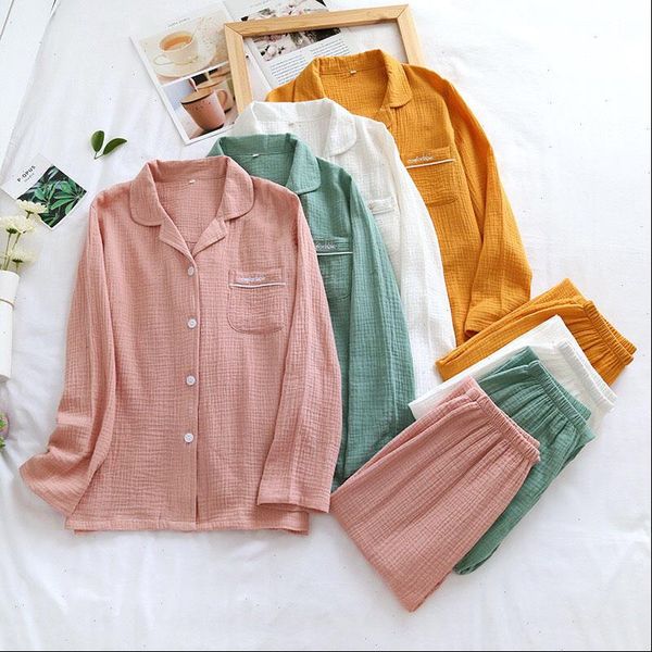 autumn lovers gauze cotton solid women sleepwear color turn down collar pajamas set men and couples comfort loose thin homewear, Black;red
autumn lovers gauze cotton solid women sleepwear color turn down collar pajamas set men and couples comfort loose thin homewear, Black;red