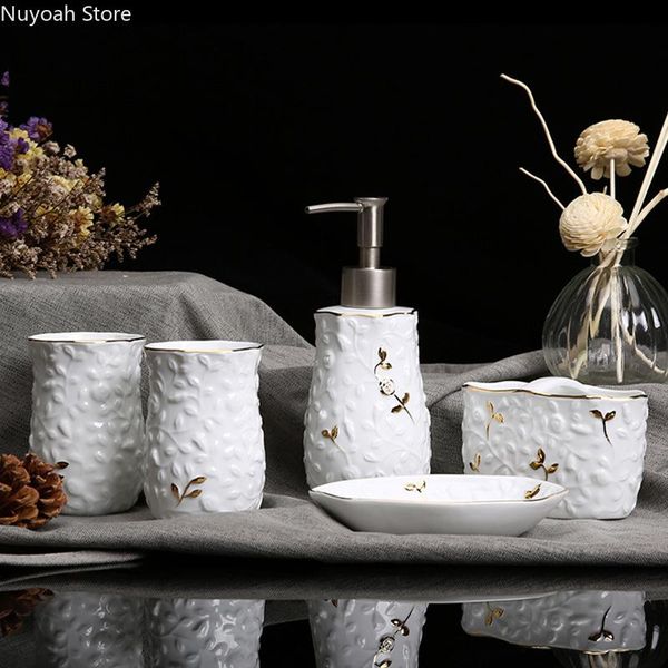 bathroom supplies bone china embossed toothbrush holder mouth cup lotion bottle soap dish decoration accessories bath accessory set
bathroom supplies bone china embossed toothbrush holder mouth cup lotion bottle soap dish decoration accessories bath accessory set