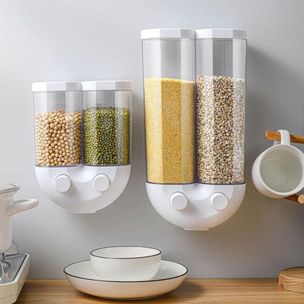 storage bottles & jars wall mounted press cereals dispenser 2 in 1 grain box dry container organizer kitchen accessories tools 1300ml
storage bottles & jars wall mounted press cereals dispenser 2 in 1 grain box dry container organizer kitchen accessories tools 1300ml
