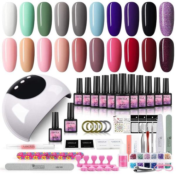 nail art kits gel polish kit with uv light 20 colors 24w led lamp soak off base and coat decorations salon at home
nail art kits gel polish kit with uv light 20 colors 24w led lamp soak off base and coat decorations salon at home