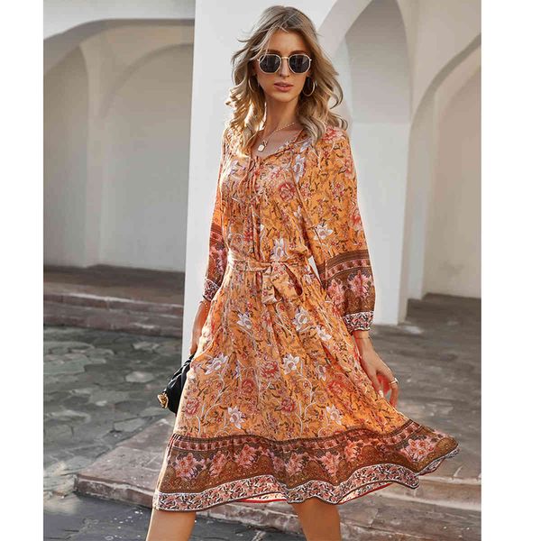 jastie boho style floral print dress long sleeve women midi dresses v neck loose ladies dresses beach sundress ropa mujer 210419, White
jastie boho style floral print dress long sleeve women midi dresses v neck loose ladies dresses beach sundress ropa mujer 210419, White