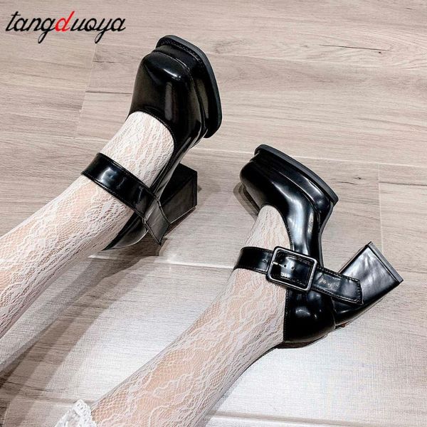 dress shoes thick sole mary jane 2021 spring women's square toe leather high heels wedges party pumps punk, Black
dress shoes thick sole mary jane 2021 spring women's square toe leather high heels wedges party pumps punk, Black