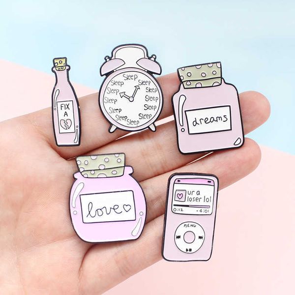 fashion cartoon creative love dreams bottom alarm clock series combination set oil dripping brooch, Gray
fashion cartoon creative love dreams bottom alarm clock series combination set oil dripping brooch, Gray