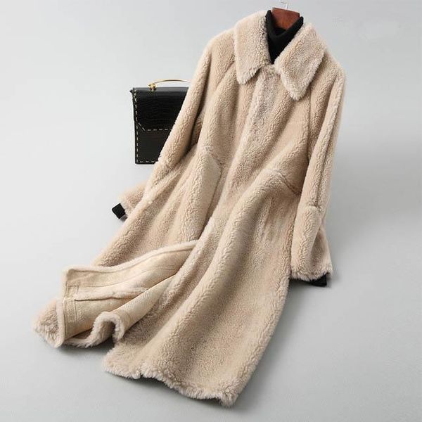women's fur & faux fad elegant ladies autumn winter overcoat real coat women fashion warm long wool jacket a078, Black
women's fur & faux fad elegant ladies autumn winter overcoat real coat women fashion warm long wool jacket a078, Black