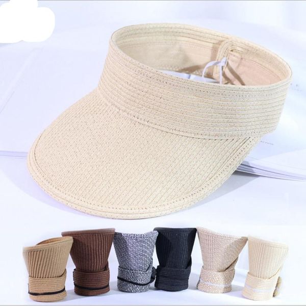 wide brim hats wzcx spring summer shading collapsible straw hat outdoor sun protection big empty visor cap, Blue;gray
wide brim hats wzcx spring summer shading collapsible straw hat outdoor sun protection big empty visor cap, Blue;gray