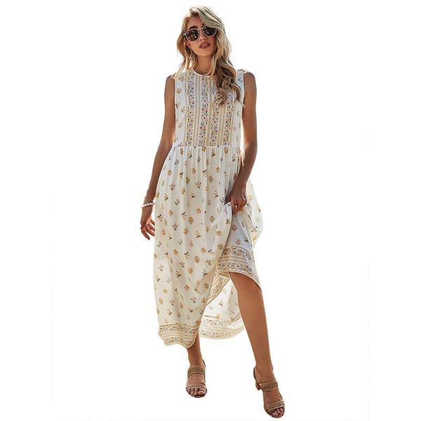 women's summer long dresses sleeveless high waist elegant dress female o neck loose printing casual vestidos femme, Black;gray
women's summer long dresses sleeveless high waist elegant dress female o neck loose printing casual vestidos femme, Black;gray