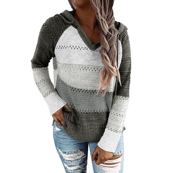 colorful striped patchwork drawstring hooded sweater women long sleeve pullover knitted hoodie fall 2021 jumper women's sweaters, White;black
colorful striped patchwork drawstring hooded sweater women long sleeve pullover knitted hoodie fall 2021 jumper women's sweaters, White;black