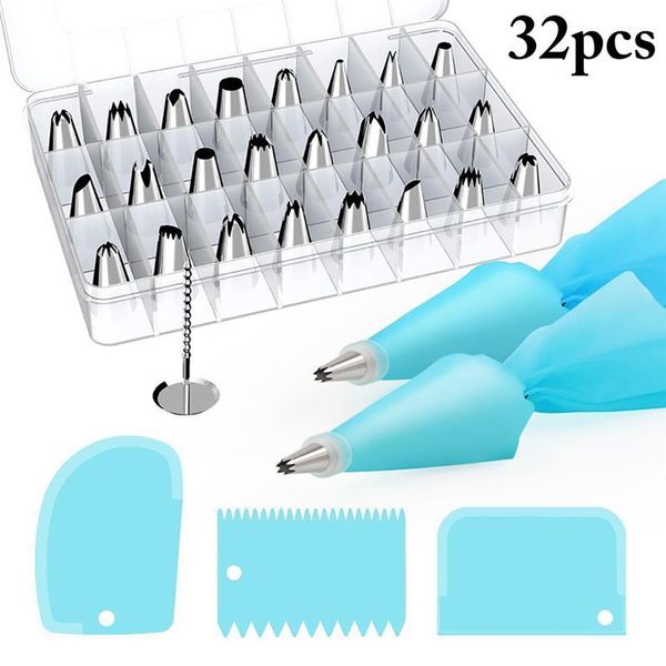 baking & pastry tools 32pcs russian piping tips set +bag diy stainless steel nozzles icing kitchen cake decorating
baking & pastry tools 32pcs russian piping tips set +bag diy stainless steel nozzles icing kitchen cake decorating