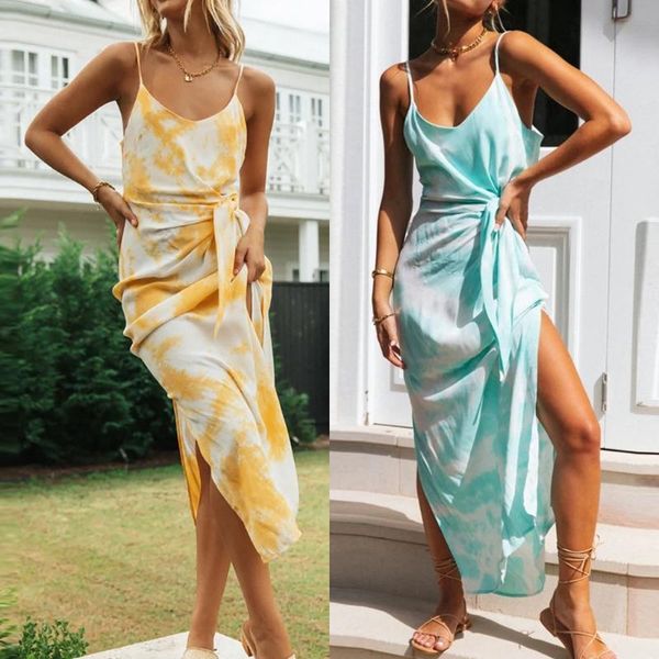 women's tie-dye print light yellow gradient beach dress sleeveless ladies strapless shoulder long maxi split swimwear, White;black
women's tie-dye print light yellow gradient beach dress sleeveless ladies strapless shoulder long maxi split swimwear, White;black