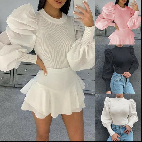 puff sleeve pullover women shirts o neck sweater autumn spring long knitted slim fit jumper shirt, White
puff sleeve pullover women shirts o neck sweater autumn spring long knitted slim fit jumper shirt, White