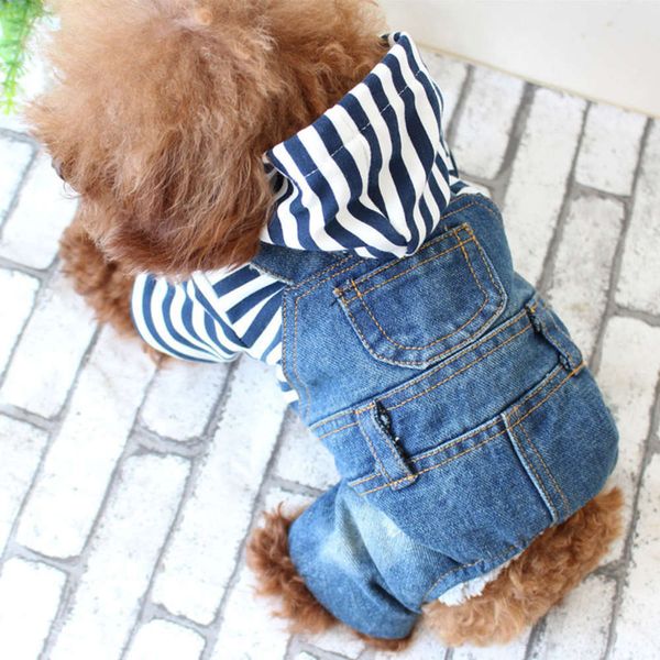 the dog clothes striped pet's four legged one piece garment bomei bear jeans dog spring and summer clothing
the dog clothes striped pet's four legged one piece garment bomei bear jeans dog spring and summer clothing