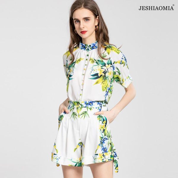 women's tracksuits jeshiaomia- 2021 summer floral print button front short sleeve & shorts set, Gray
women's tracksuits jeshiaomia- 2021 summer floral print button front short sleeve & shorts set, Gray