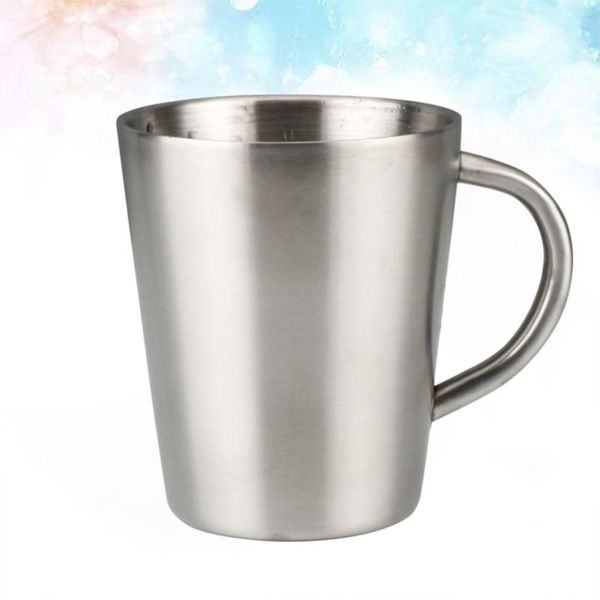 mugs 304 stainless steel water mug double wall heat insulation beer cup with handle for coffee tea (silver)
mugs 304 stainless steel water mug double wall heat insulation beer cup with handle for coffee tea (silver)
