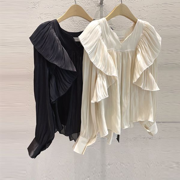 spring autumn new retro solid ruffles patchwork pleated puff sleeves v neck shirt women blouse 210421, White
spring autumn new retro solid ruffles patchwork pleated puff sleeves v neck shirt women blouse 210421, White