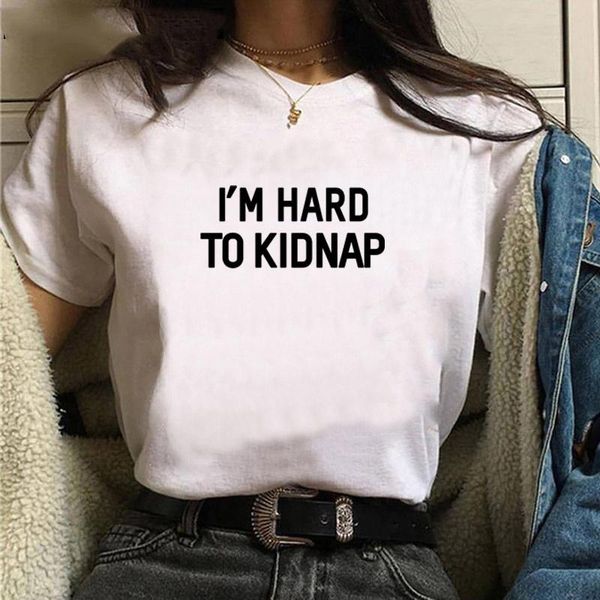 women's t-shirt i' hard to kidnap shirt plus size women clothing slogan funny graphic tumblr tee tshirts camisetas femme, White
women's t-shirt i' hard to kidnap shirt plus size women clothing slogan funny graphic tumblr tee tshirts camisetas femme, White