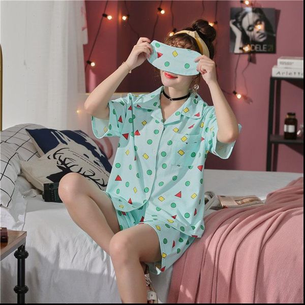 summer sweet lovely home women sleepwear wear rack cotton shorts set with short sleeves, Black;red
summer sweet lovely home women sleepwear wear rack cotton shorts set with short sleeves, Black;red