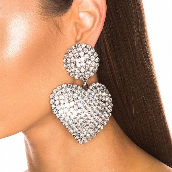 fashion women lovely shiny rhinestone heart pendant dangle earrings jewelry party show girls' statement accessory & chandelier, Silver
fashion women lovely shiny rhinestone heart pendant dangle earrings jewelry party show girls' statement accessory & chandelier, Silver