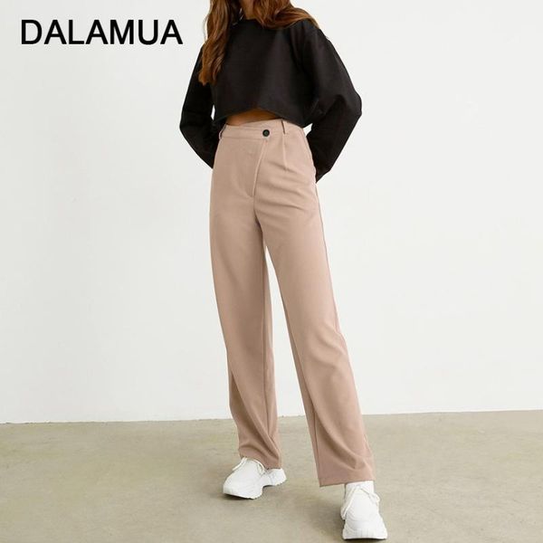 women suit trousers solid khaki button high waist straight pants casual elegant office lady 2021 fashion spring female women's & capris, Black;white
women suit trousers solid khaki button high waist straight pants casual elegant office lady 2021 fashion spring female women's & capris, Black;white