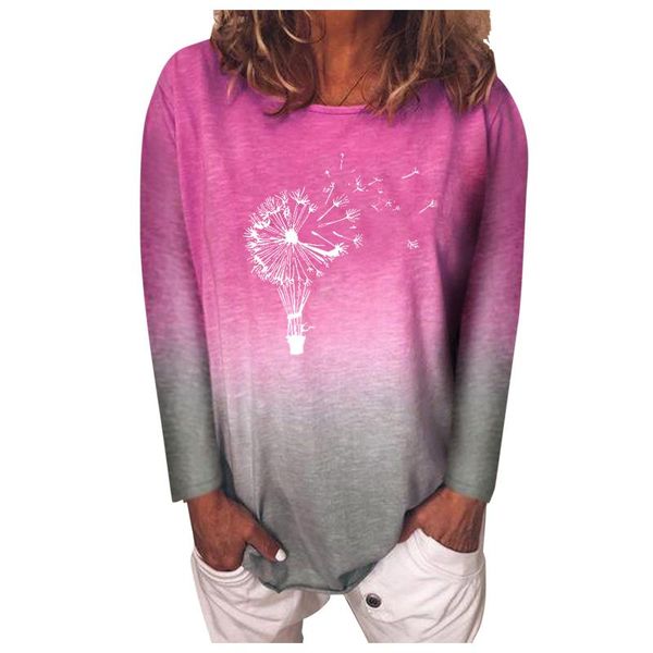 women's blouses & shirts 40# gradient color dandelion print harajuku blouse o-neck long sleeve women spring oversize casual lady, White
women's blouses & shirts 40# gradient color dandelion print harajuku blouse o-neck long sleeve women spring oversize casual lady, White