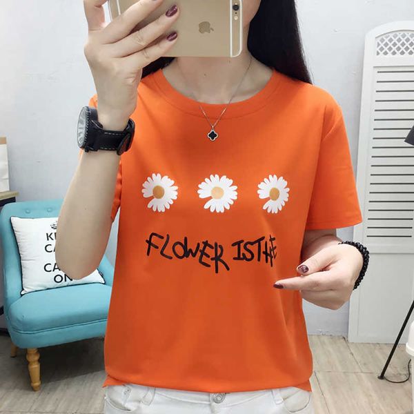 flower t-shirt print letter t women summer womens cotton short sleeve plus size tshirt female tee femme 210615, White
flower t-shirt print letter t women summer womens cotton short sleeve plus size tshirt female tee femme 210615, White