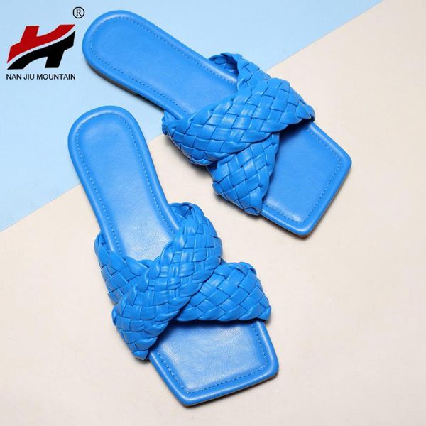mountain 2021 summer sandals flat solid color open toe slippers woven style square design outdoor women's shoes, Black
mountain 2021 summer sandals flat solid color open toe slippers woven style square design outdoor women's shoes, Black