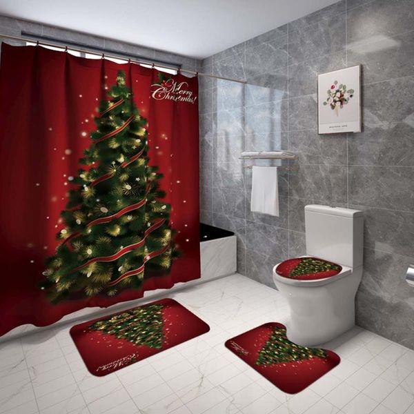 red christmas tree toilet seat cushion shower curtain waterproof bathroom cover mat non-slip rug set curtains
red christmas tree toilet seat cushion shower curtain waterproof bathroom cover mat non-slip rug set curtains
