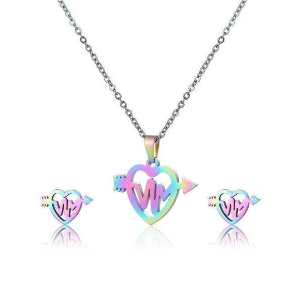 earrings & necklace korean fashion stainless steel love woman exquisite colorful heart with arrow clavicle chain anniversary gifts jewelry, Silver
earrings & necklace korean fashion stainless steel love woman exquisite colorful heart with arrow clavicle chain anniversary gifts jewelry, Silver
