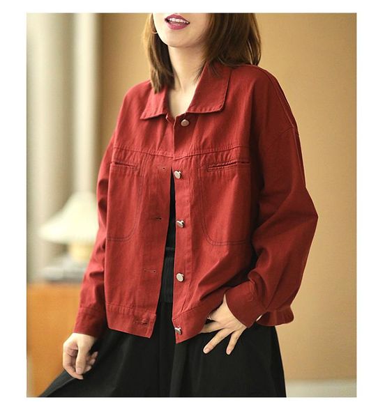 women's jackets 21 woemn coats autumn spring solid color office lady style pockets turn-down collar female cotton tooling jacket tide, Black;brown
women's jackets 21 woemn coats autumn spring solid color office lady style pockets turn-down collar female cotton tooling jacket tide, Black;brown