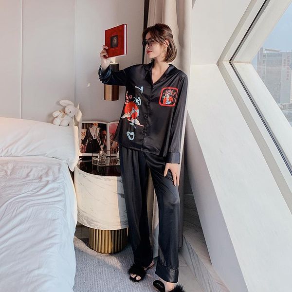 Men's Sleepwear FZSLCYIYI Spring Couple Pajamas Set Lovers Cartoon Printed Men Women Long Sleeve Pants Satin Homewear Nightwear TL5R, Black;brown
Men's Sleepwear FZSLCYIYI Spring Couple Pajamas Set Lovers Cartoon Printed Men Women Long Sleeve Pants Satin Homewear Nightwear TL5R, Black;brown