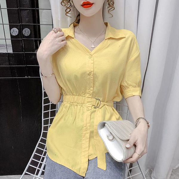 women's blouses & shirts 2021 summer women blouse elegant waist hugging solid color chiffon shirt female korean style v-neck short-slee, White
women's blouses & shirts 2021 summer women blouse elegant waist hugging solid color chiffon shirt female korean style v-neck short-slee, White