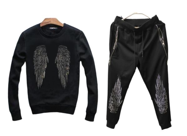new man sets tracksuit rhinestones men sweatshirt suit pullover hoodie sportwear casual sports, Gray
new man sets tracksuit rhinestones men sweatshirt suit pullover hoodie sportwear casual sports, Gray