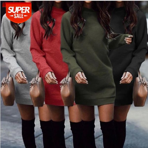 2020 women's casual solid color dress autumn wild long sleeve round neck fashion fitting short ladies daily streetwear #yl7u, White;black
2020 women's casual solid color dress autumn wild long sleeve round neck fashion fitting short ladies daily streetwear #yl7u, White;black