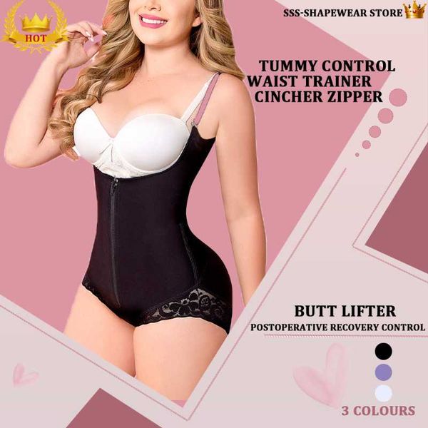 women's shapers women shapewear bodysuit straps tummy control waist trainer cincher zipper body shaper lace fajas, Black;white
women's shapers women shapewear bodysuit straps tummy control waist trainer cincher zipper body shaper lace fajas, Black;white
