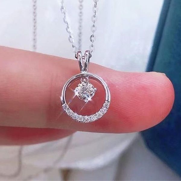 pendant necklaces huitan dainty small circle necklace with shiny cz fashion wedding accessories for women versatile, Silver
pendant necklaces huitan dainty small circle necklace with shiny cz fashion wedding accessories for women versatile, Silver