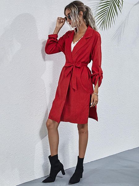 women's trench coats heliar women 2021 winter autumn jacket casual split bow red slim windbreaker female street outwear dress, Tan;black
women's trench coats heliar women 2021 winter autumn jacket casual split bow red slim windbreaker female street outwear dress, Tan;black