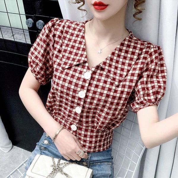 women's blouses & shirts plaid shirt short summer slim slimming western style niche design sense wild lace, White
women's blouses & shirts plaid shirt short summer slim slimming western style niche design sense wild lace, White