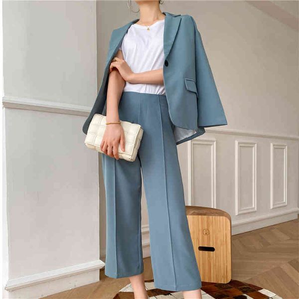women set fashion office style suit collar small suit female autumn loose ladies two-piece coat and pants 216c 210420, White
women set fashion office style suit collar small suit female autumn loose ladies two-piece coat and pants 216c 210420, White
